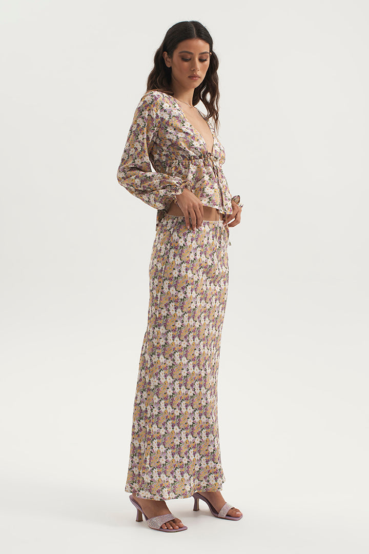 CHASE BIAS MAXI SKIRT FLORAL