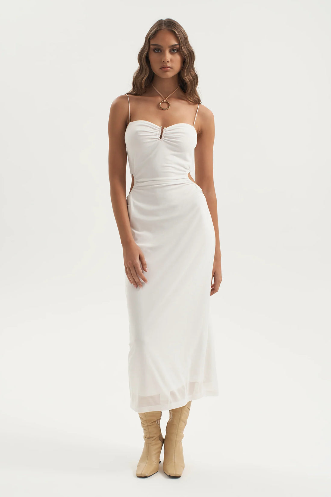 POISION MESH DRESS WHITE