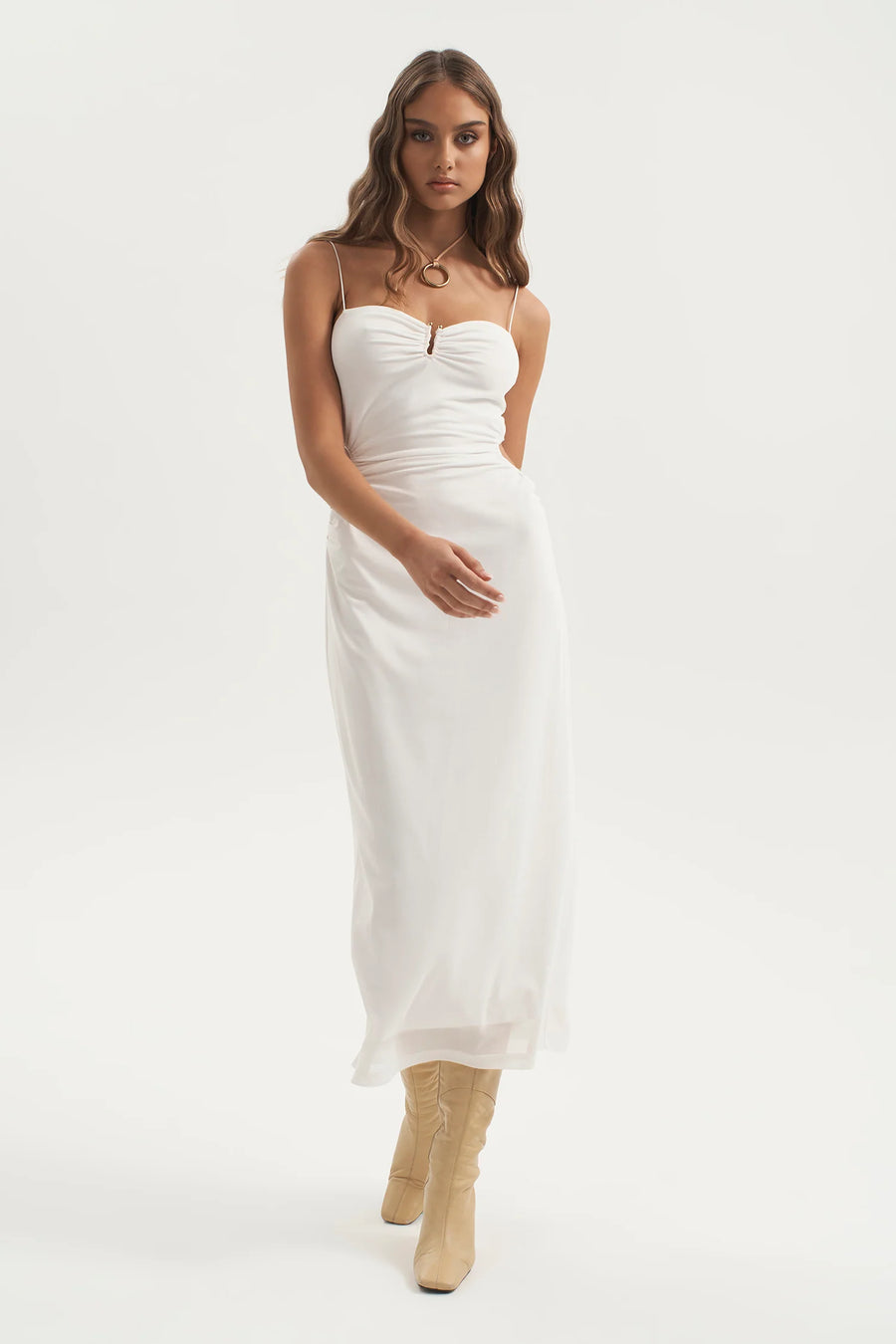 POISION MESH DRESS WHITE