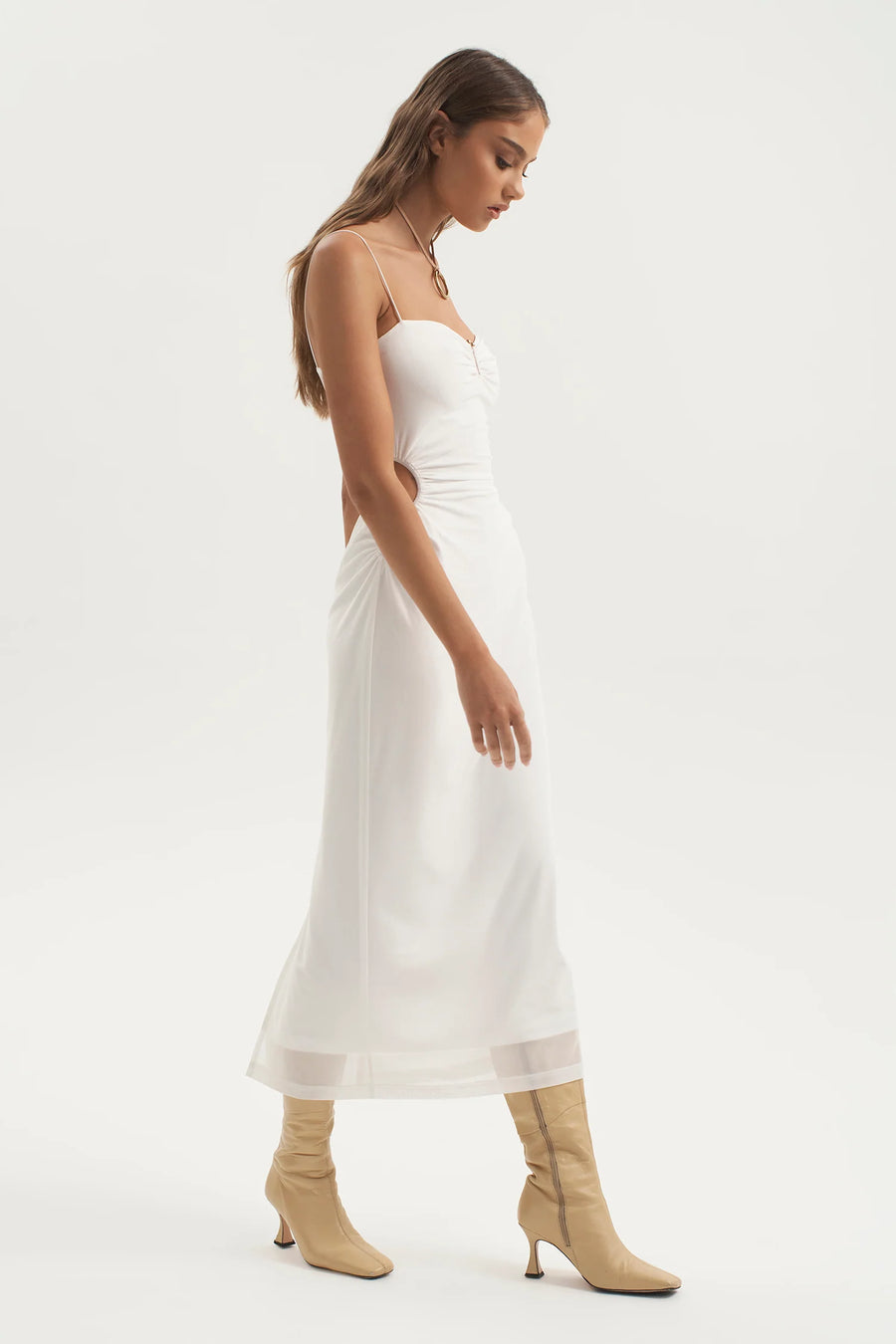 POISION MESH DRESS WHITE