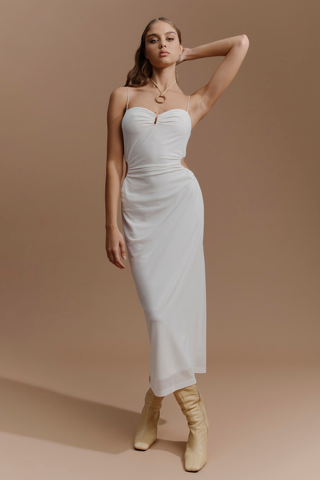 POISION MESH DRESS WHITE