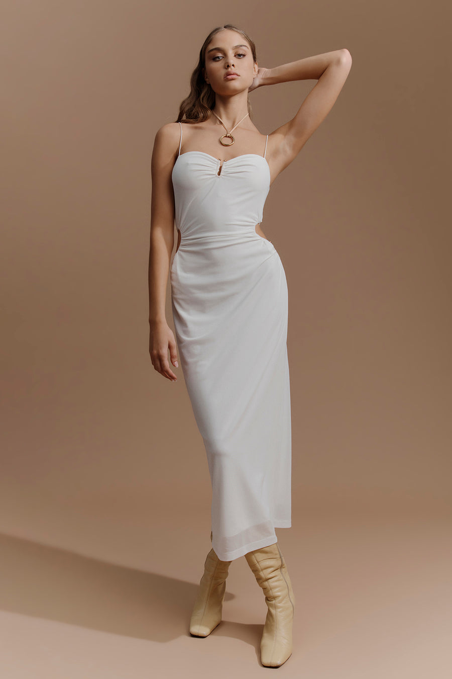 POISION MESH DRESS WHITE