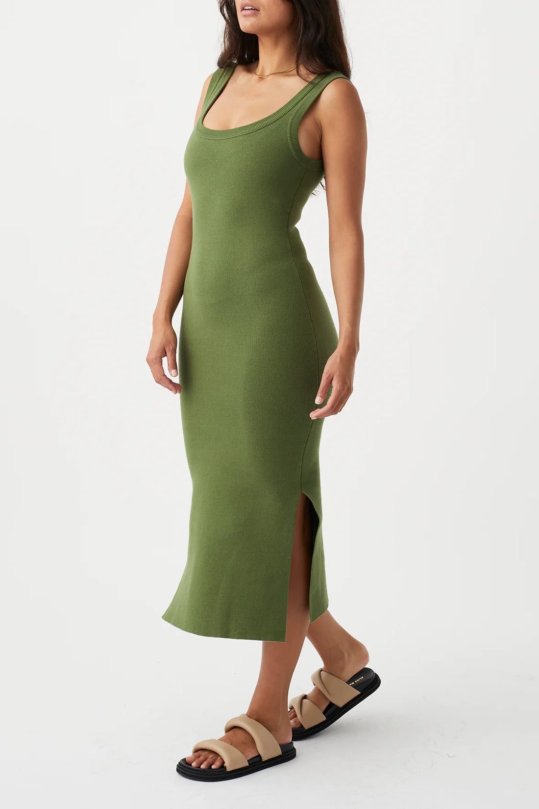 Esta Thick Knit Midi Dress Caper