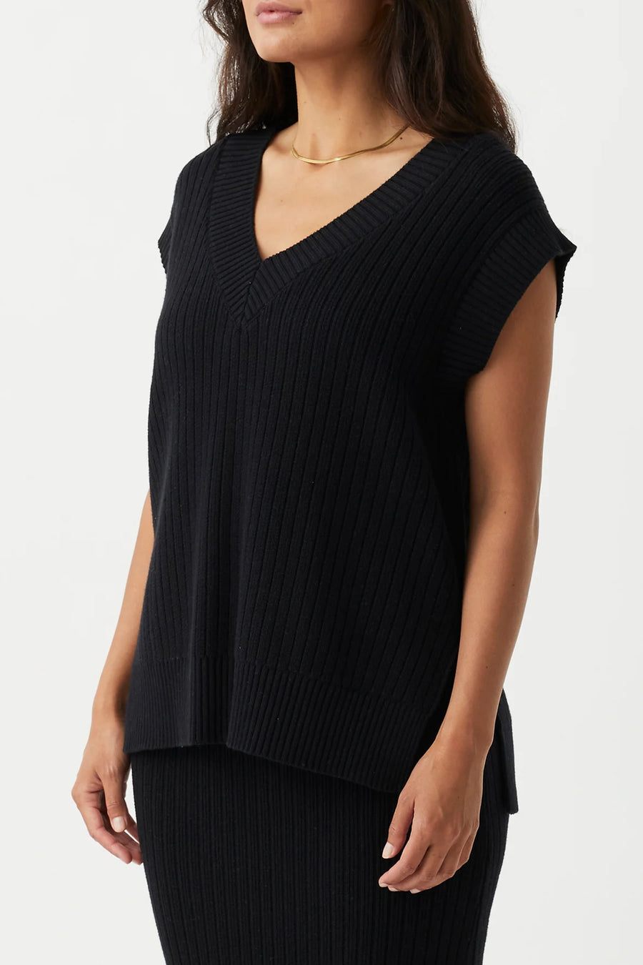 Vera Organic Knit Vest Black