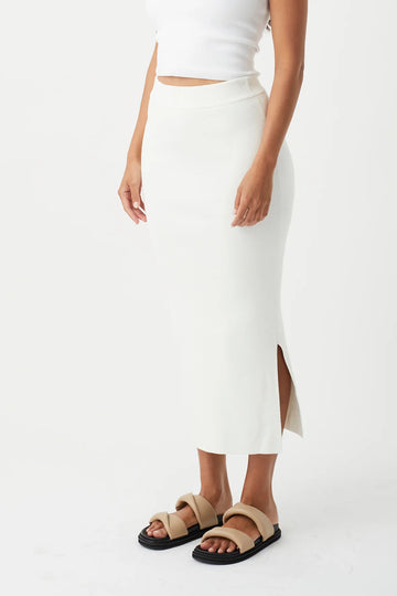 Harper Organic Knit Skirt Cream