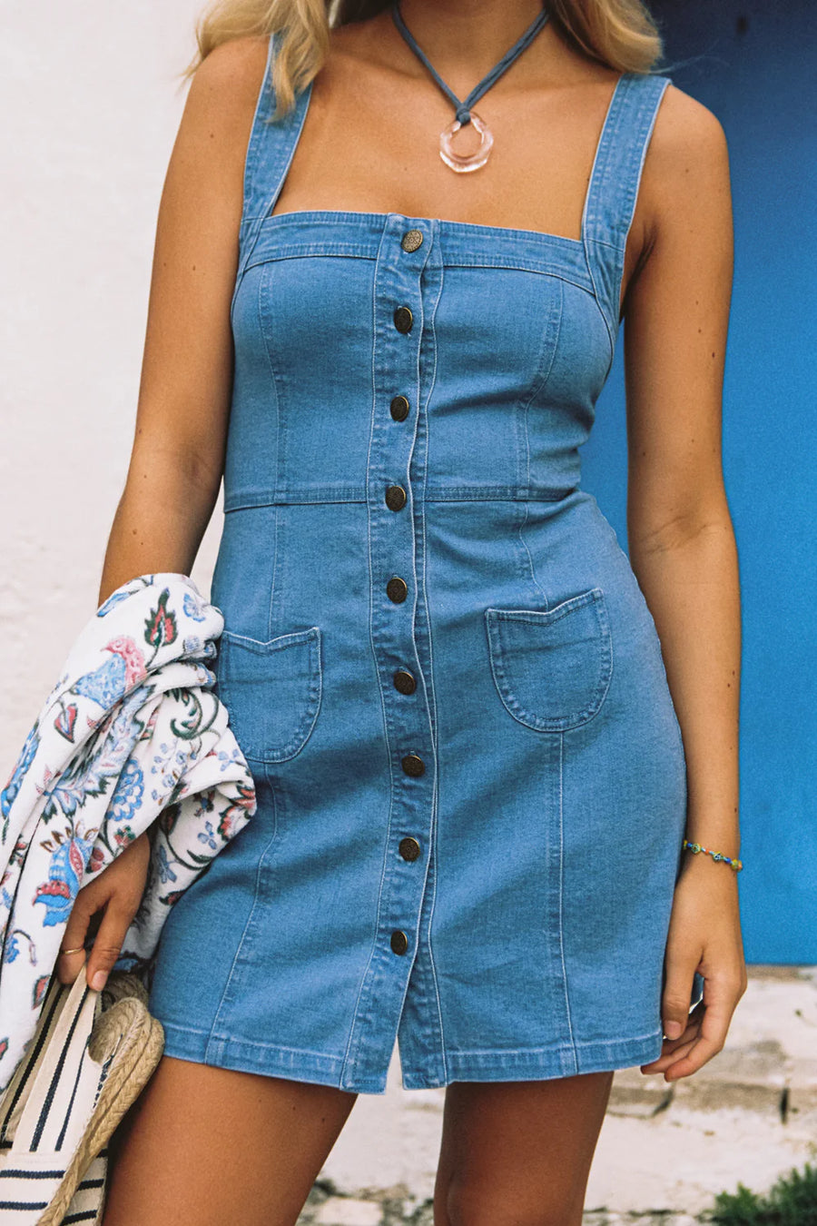 Phoenix Mini Dress Denim Blue
