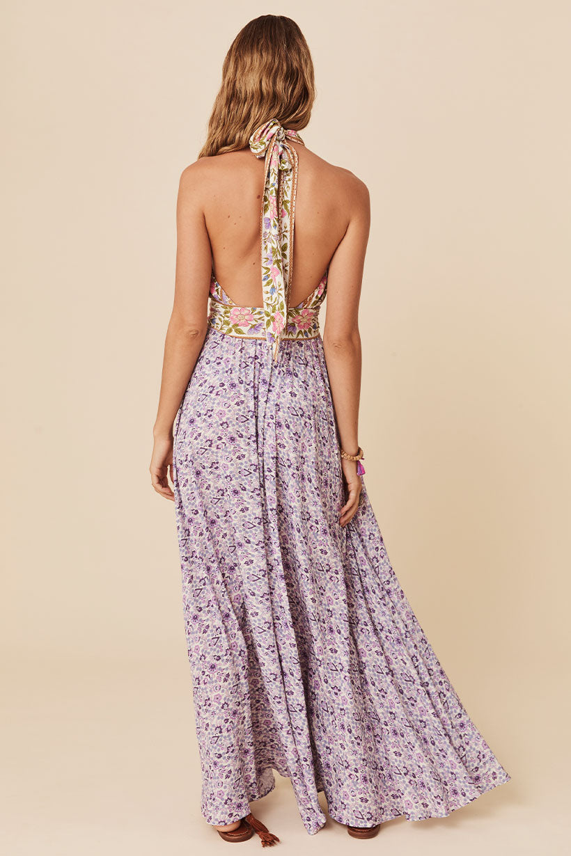 Sienna Halter Maxi Dress Lilac