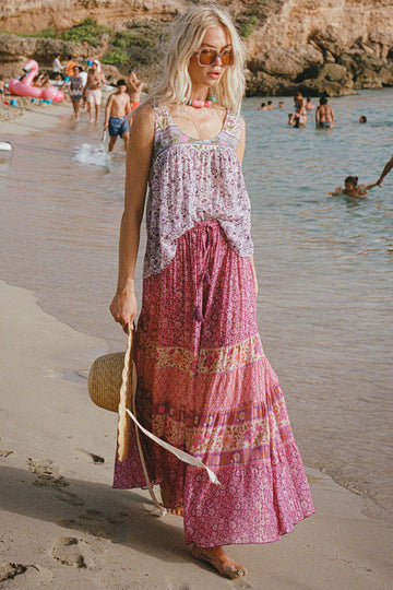 Sienna Maxi Skirt Fuchsia