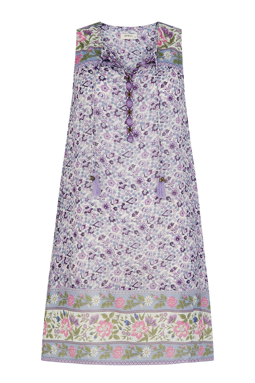 Sienna Sleeveless Tunic Dress Lilac