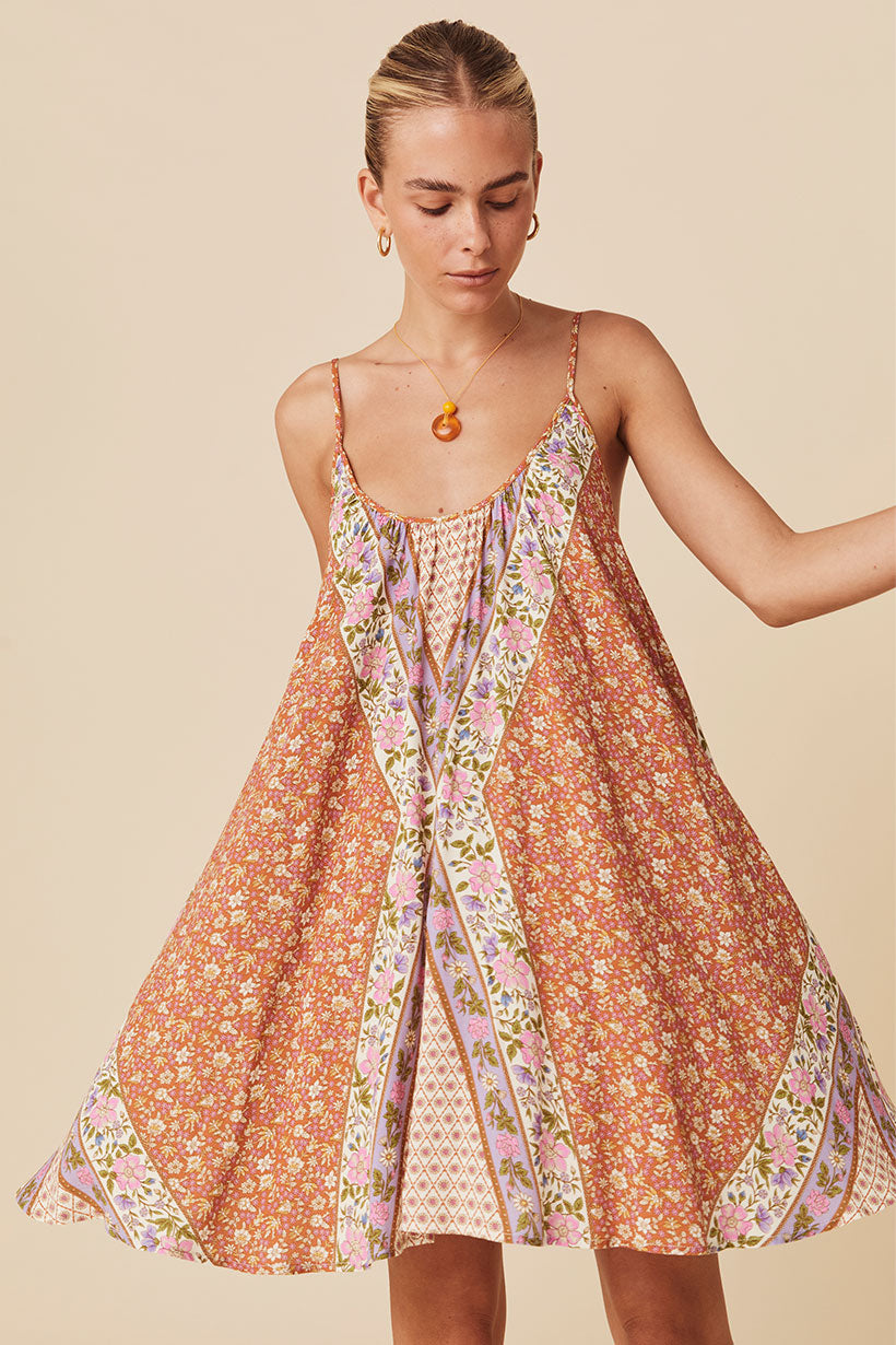 Sienna Strappy Mini Dress Clay