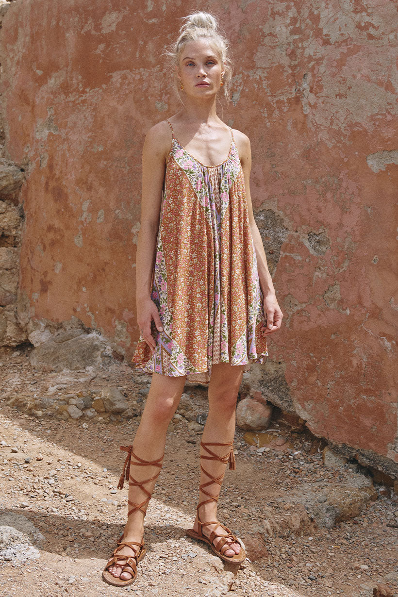 Sienna Strappy Mini Dress Clay