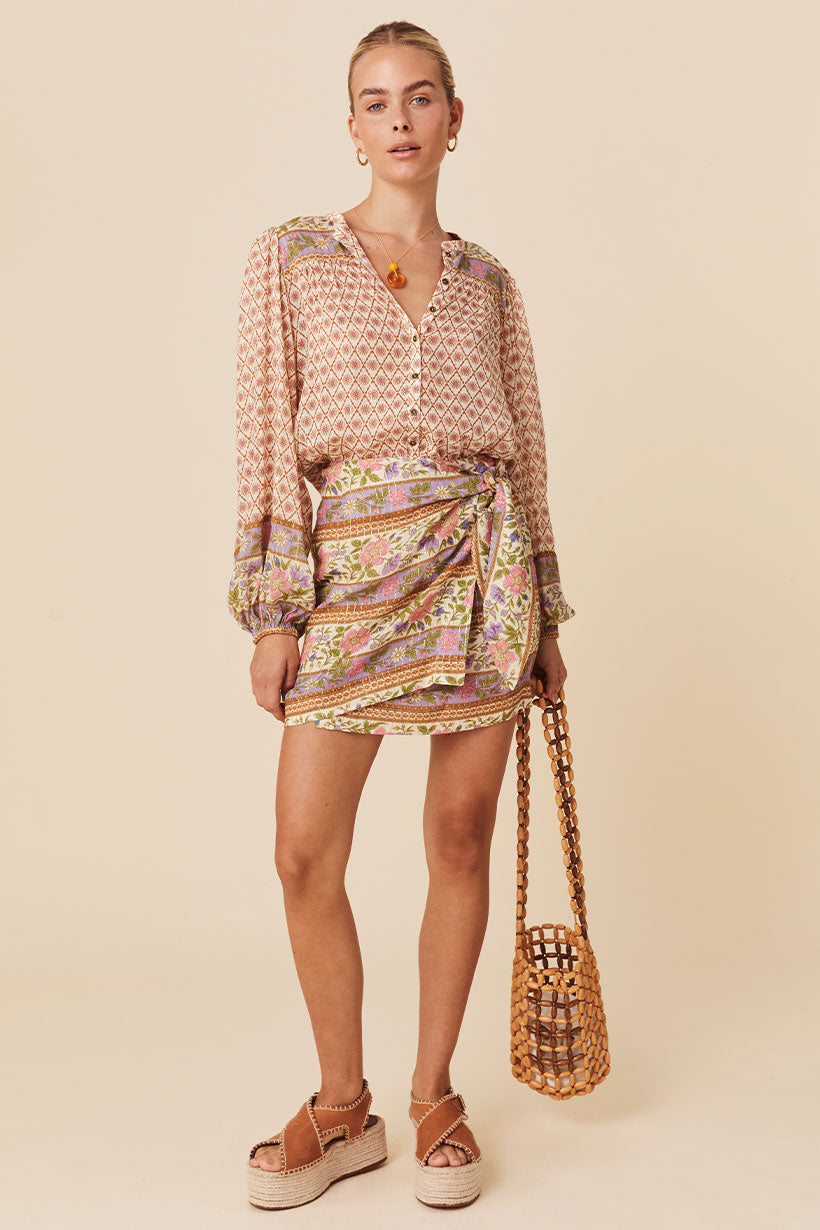 Sienna Wrap Skirt Clay