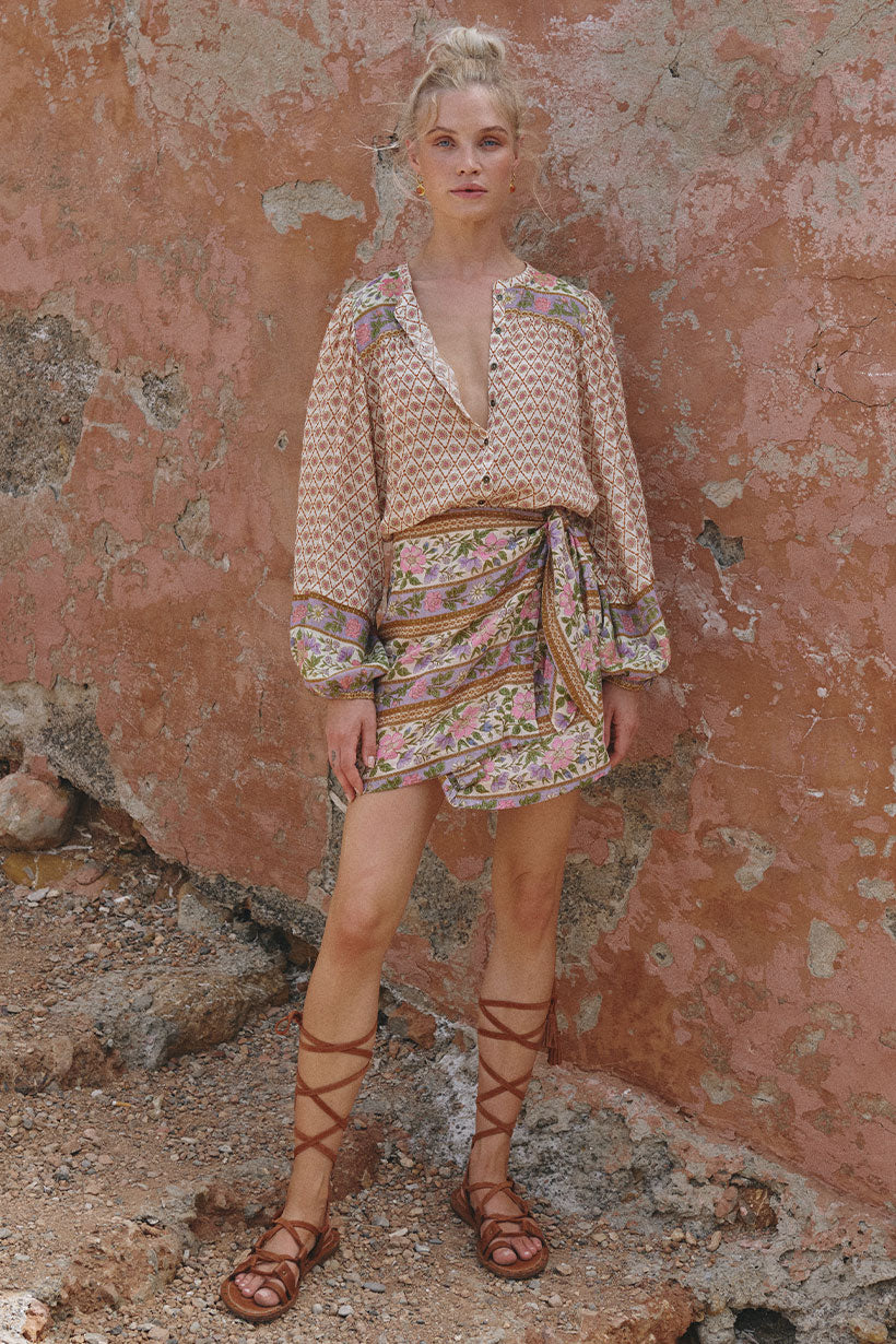 Sienna Wrap Skirt Clay