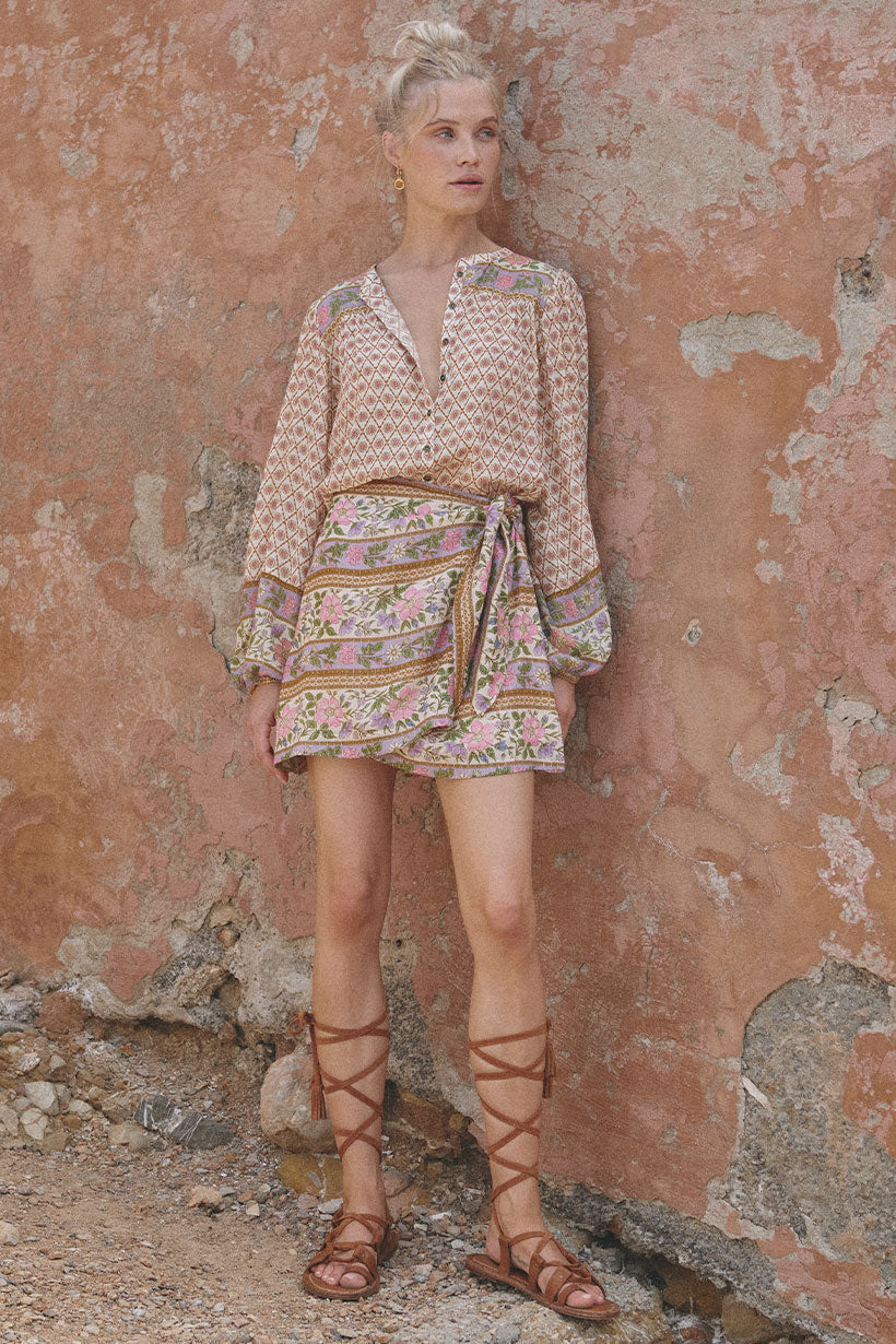 Sienna Wrap Skirt Clay