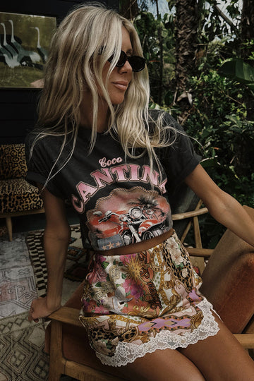 Coco Cantina Biker Tee Charcoal