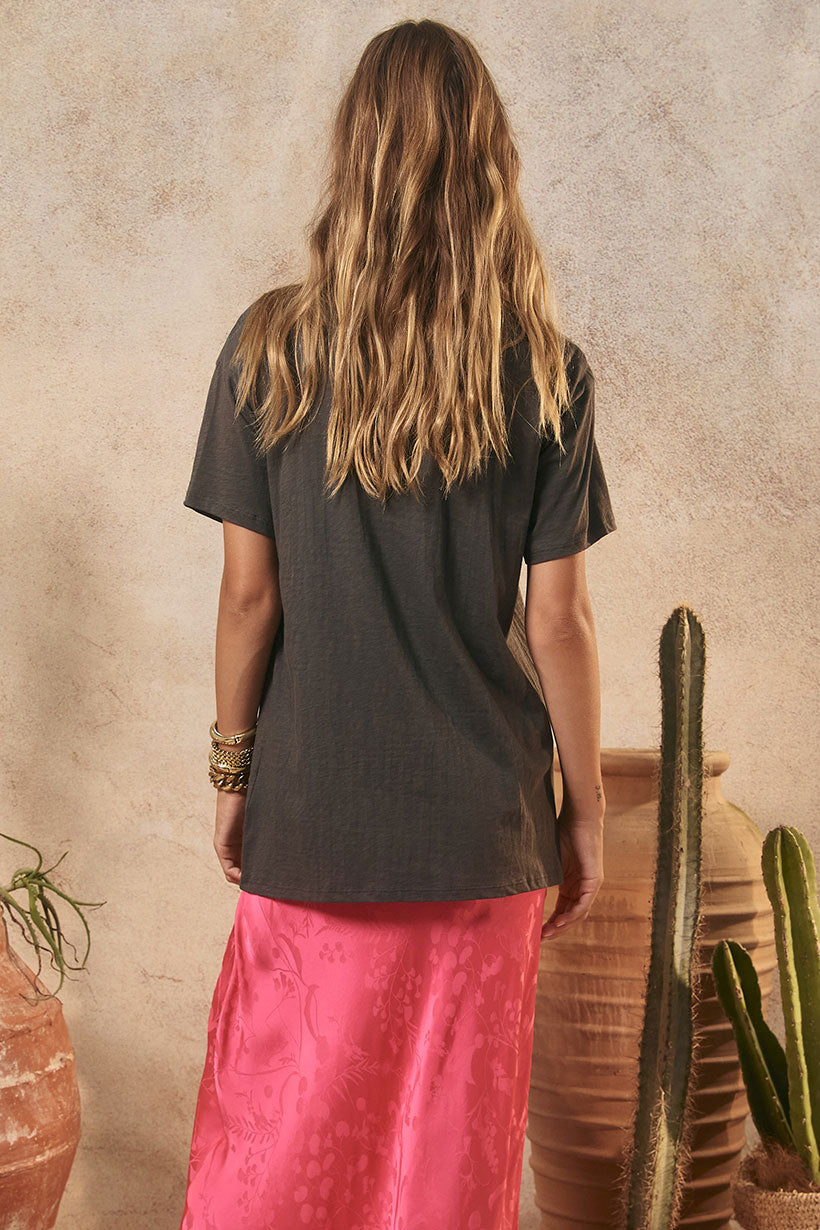 Coco Cantina Biker Tee Charcoal