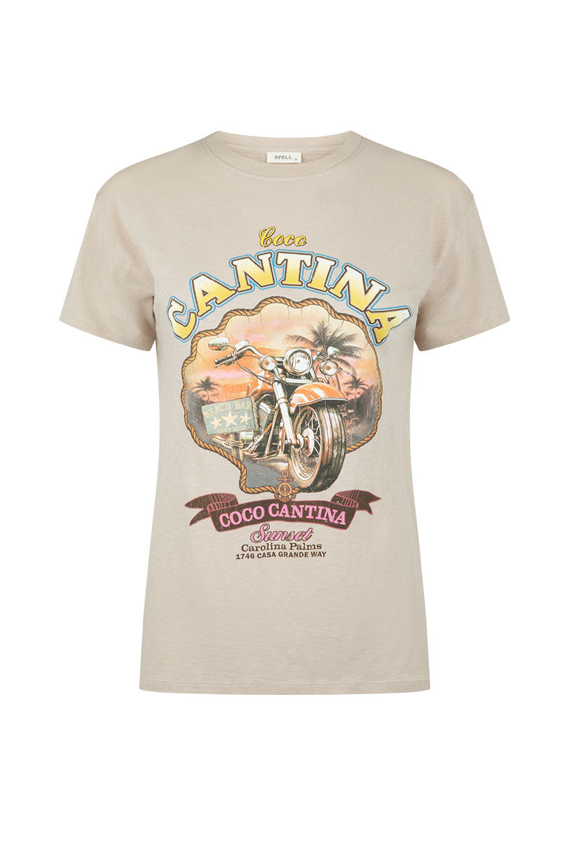 Coco Cantina Biker Tee Taupe