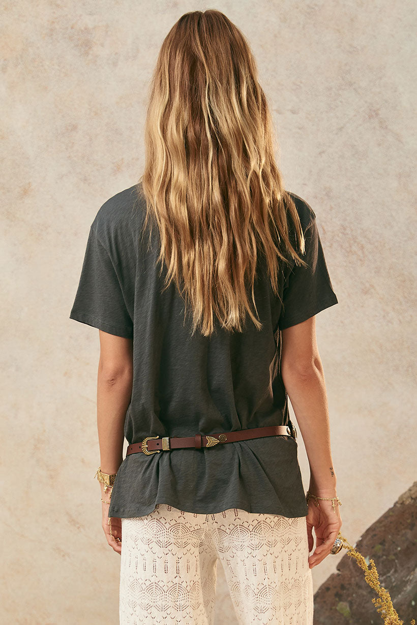 Elysian Biker Tee Charcoal