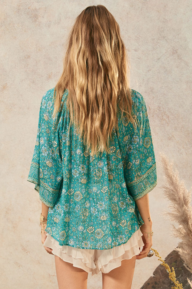 Elysian Short Sleeve Blouse Jade