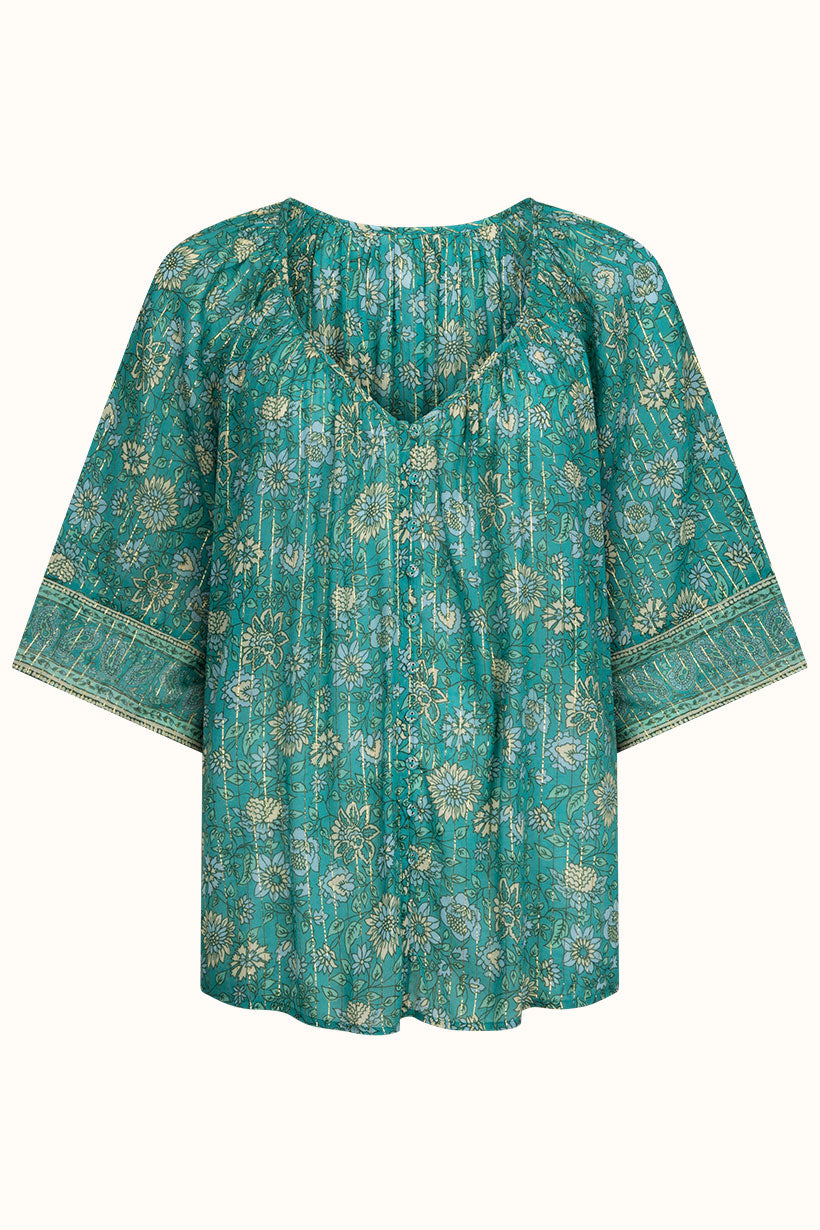 Elysian Short Sleeve Blouse Jade