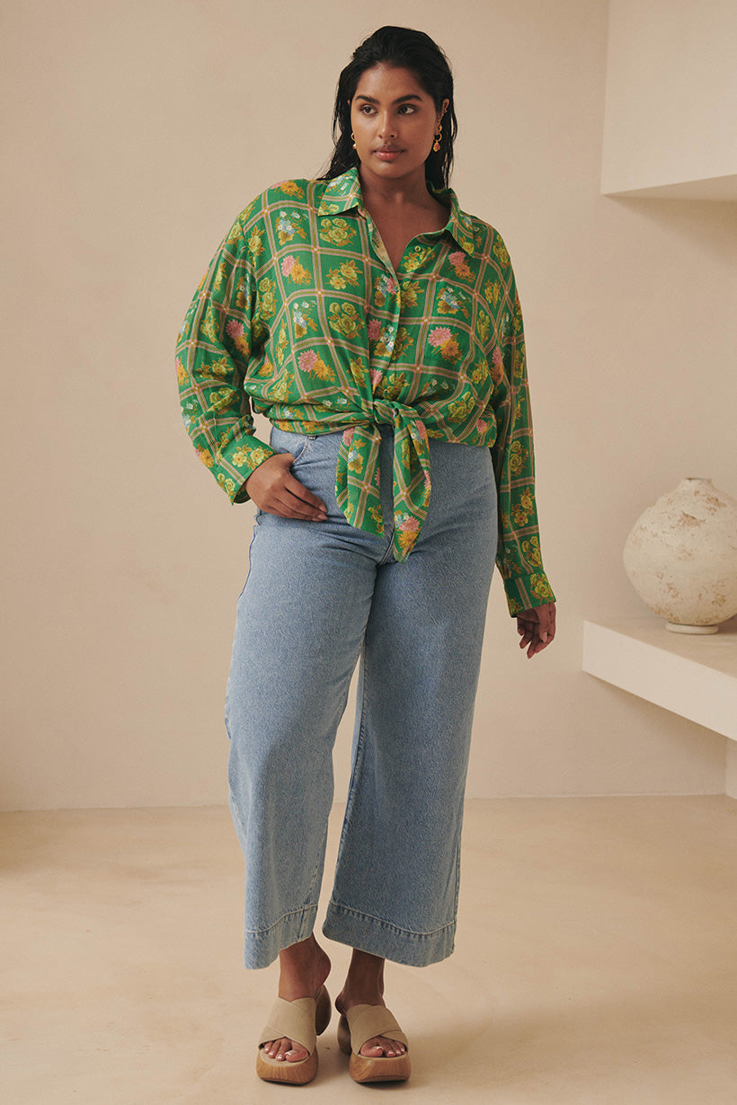 Classic Denim Cropped Jeans Sun Washed Blue