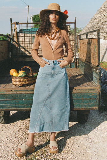 Eve Denim Skirt Sun Washed Blue