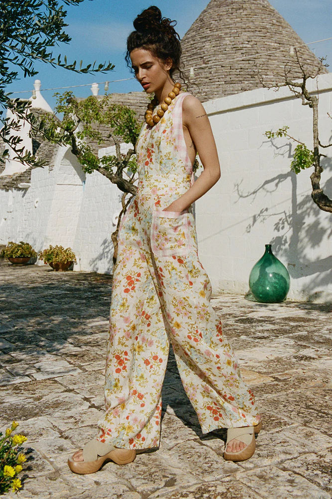 Flora Linen Jumpsuit Pastel