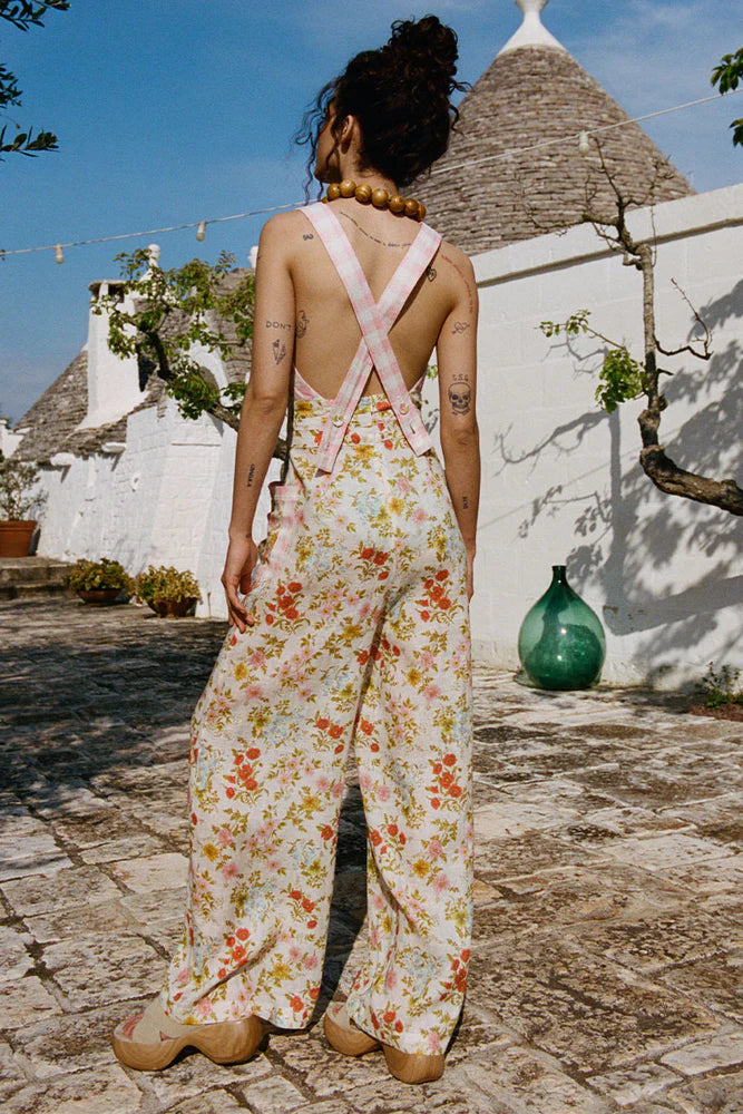 Flora Linen Jumpsuit Pastel