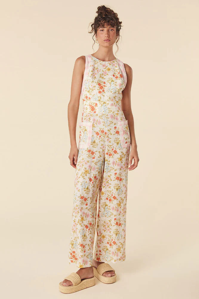 Flora Linen Jumpsuit Pastel