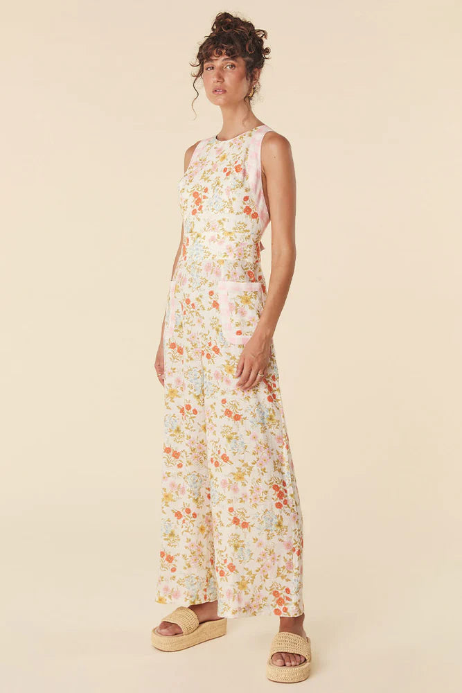 Flora Linen Jumpsuit Pastel