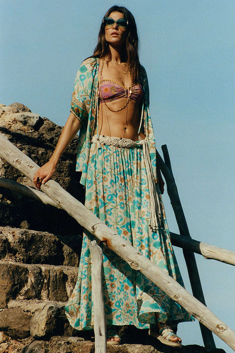 Goldie Maxi Skirt Lagoon
