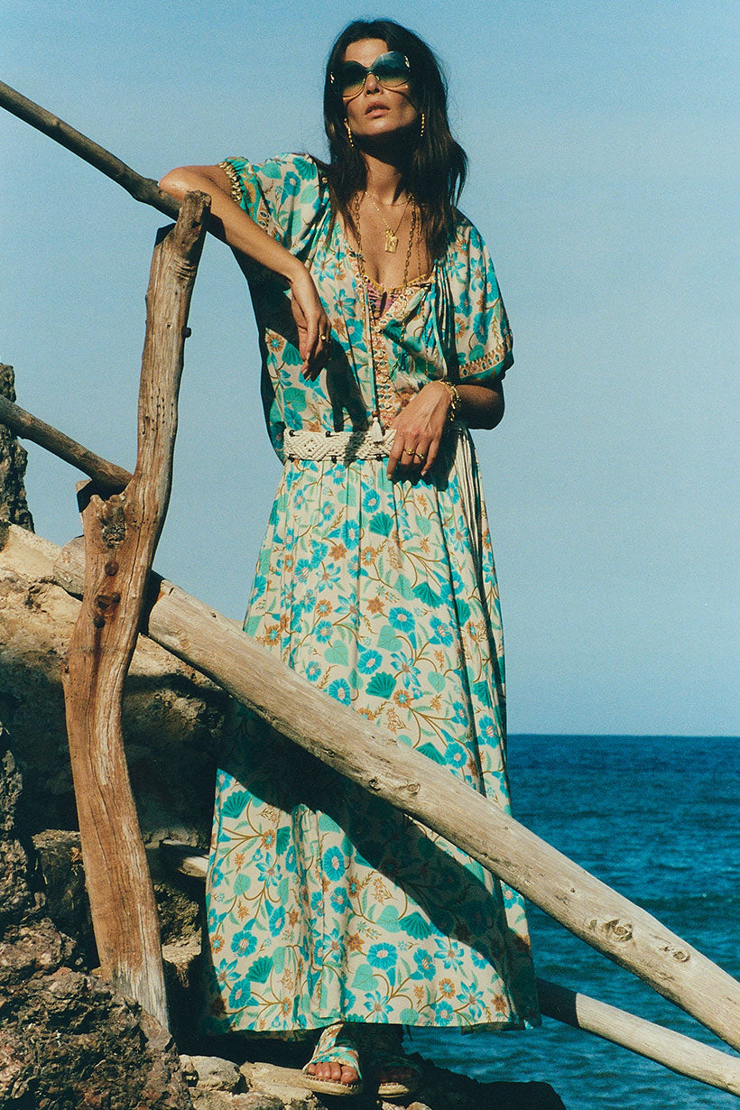 Goldie Maxi Skirt Lagoon