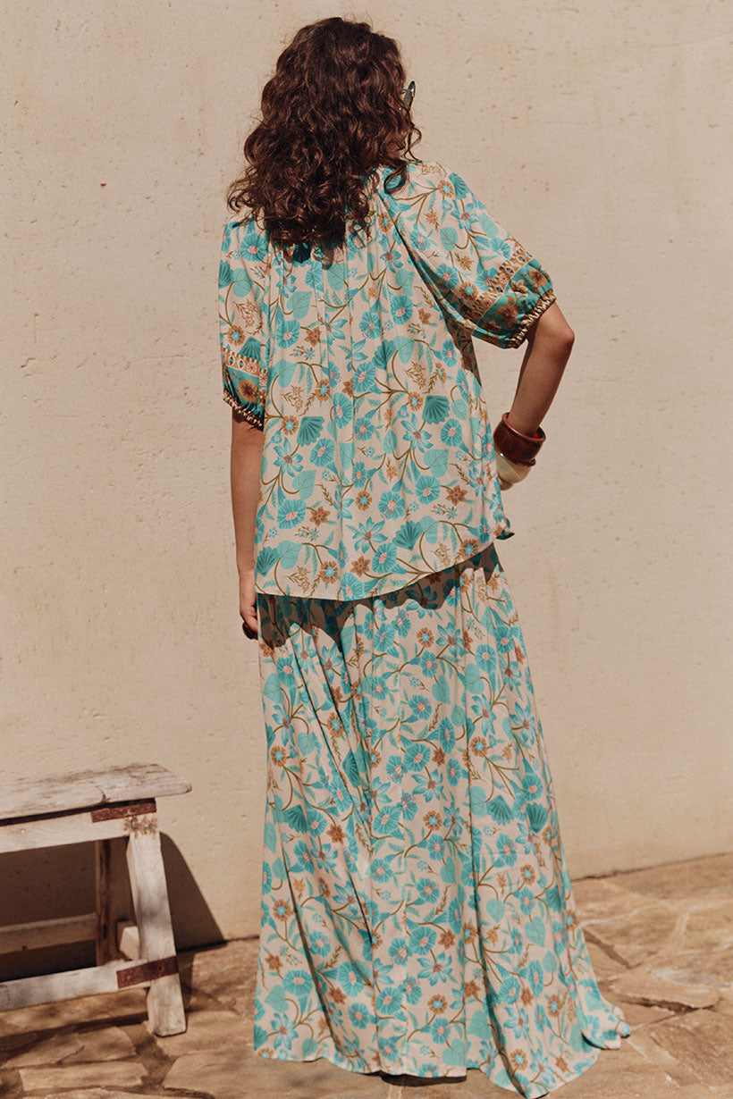 Goldie Maxi Skirt Lagoon