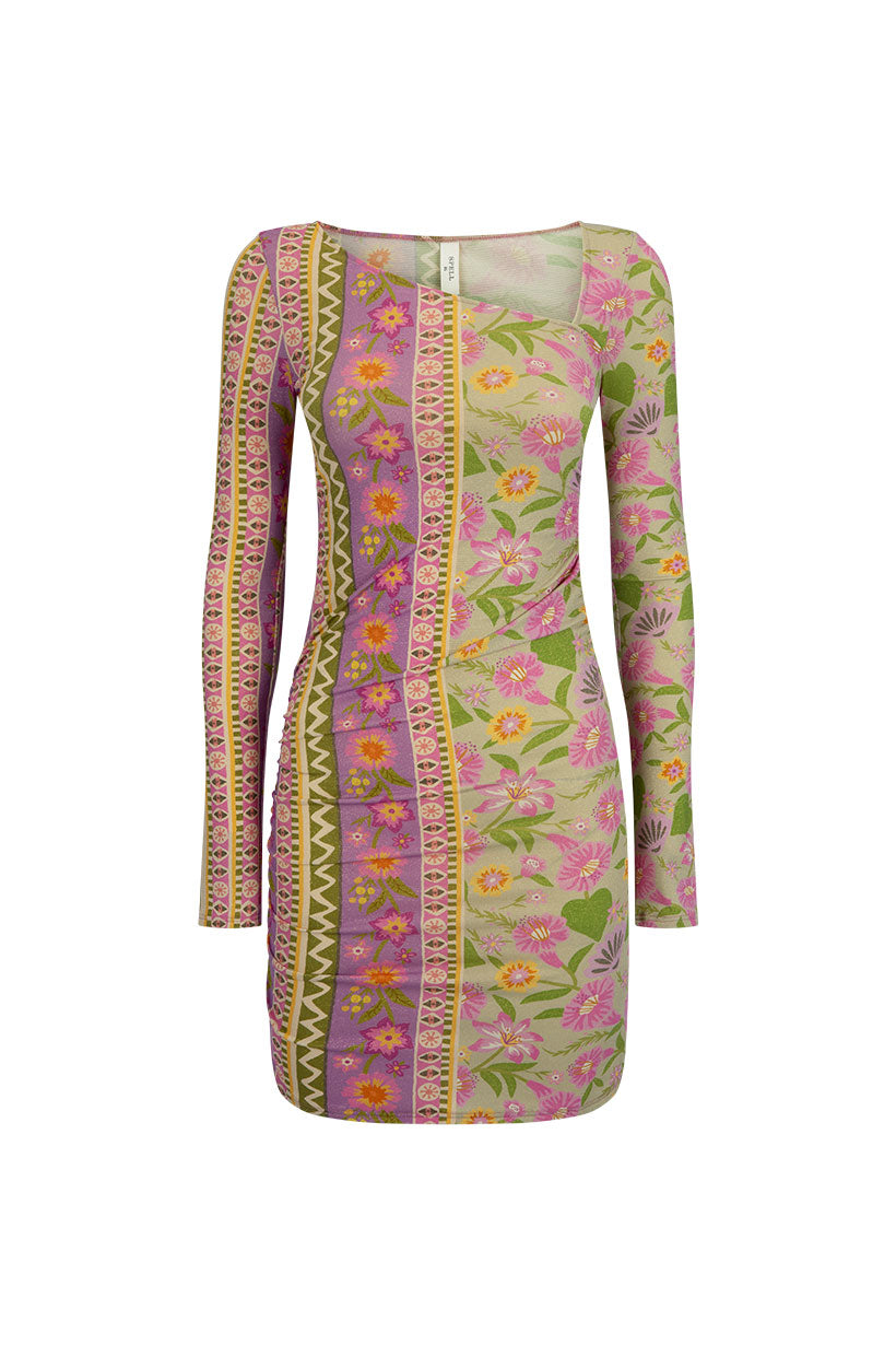 Goldie Shimmer Mini Dress Desert Rose