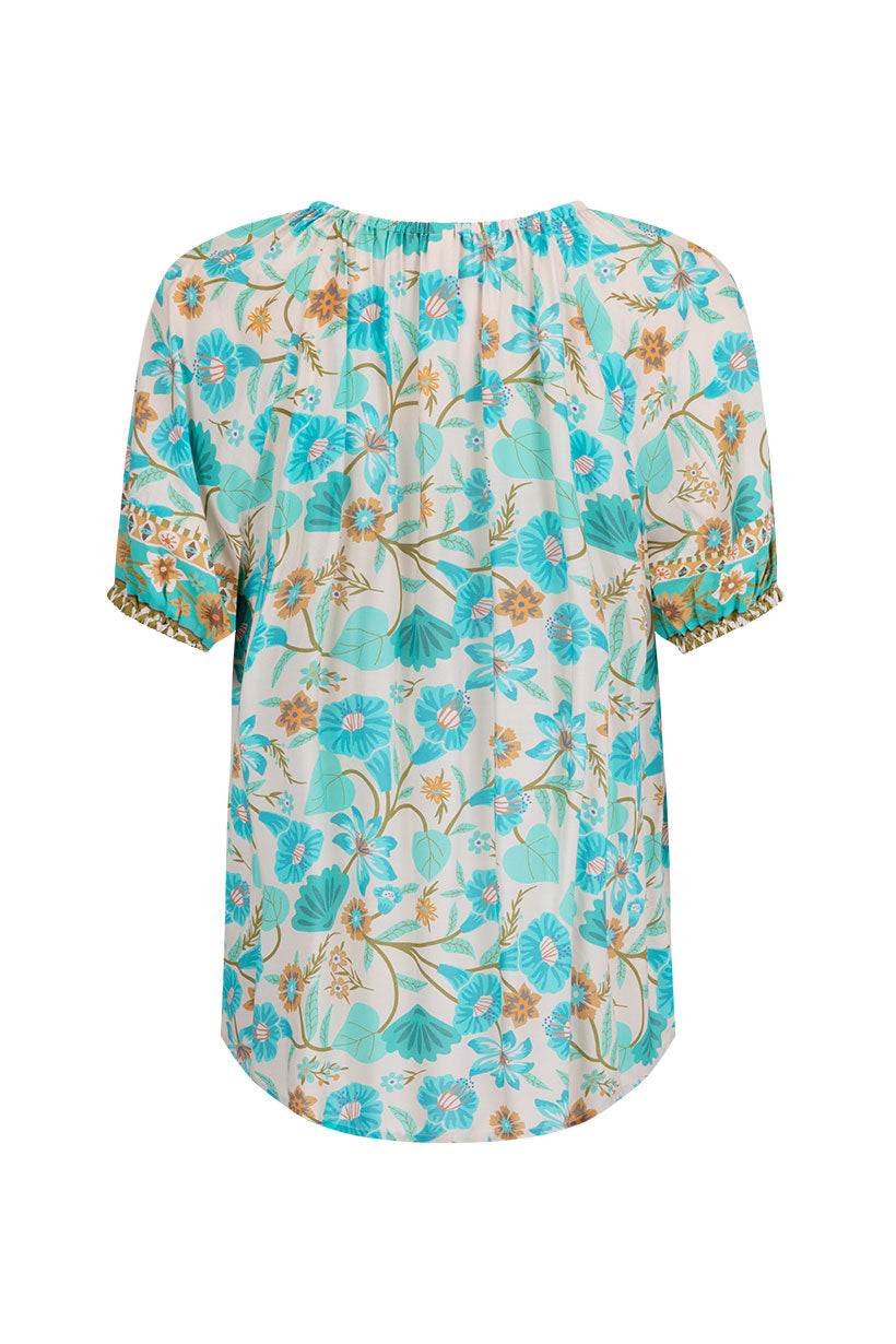 Goldie Short Sleeve Blouse Lagoon