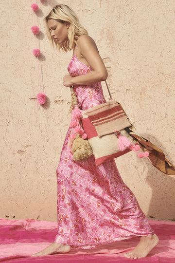 ISLAMORADA BIAS STRAPPY MAXI DRESS CANYON ROSE