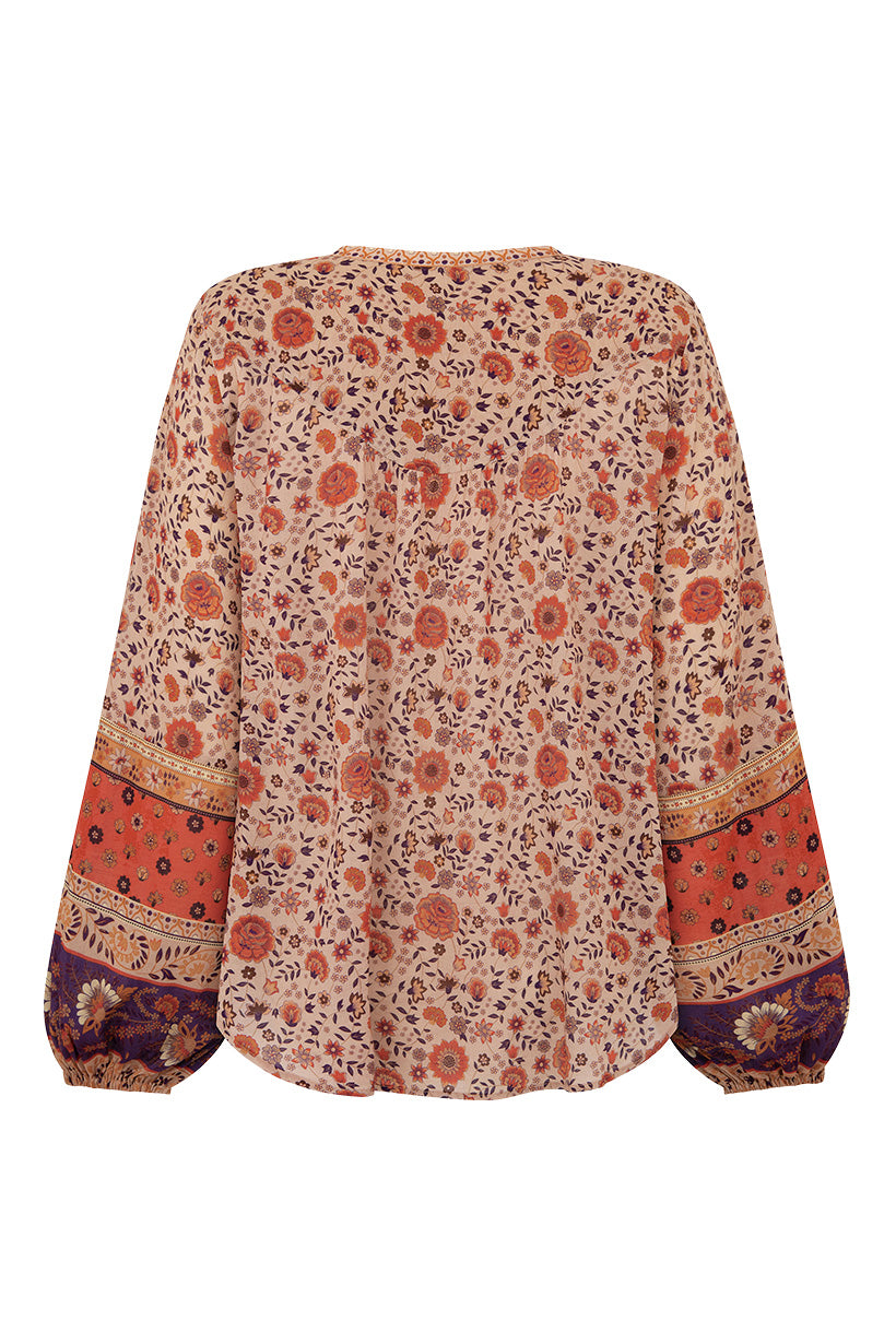 LADY UNTAMED BLOUSE TEA LEAF