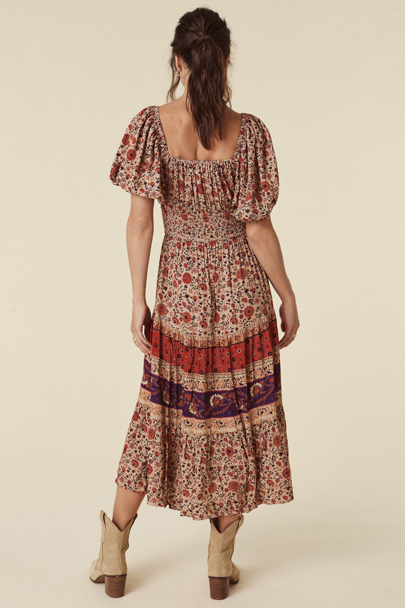 LADY UNTAMED MIDI DRESS TEA LEAF