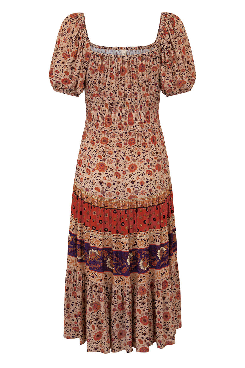 LADY UNTAMED MIDI DRESS TEA LEAF