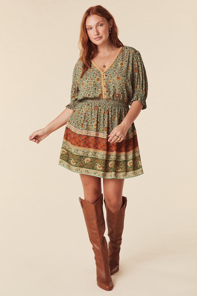 LADY UNTAMED MINI DRESS MATCHA