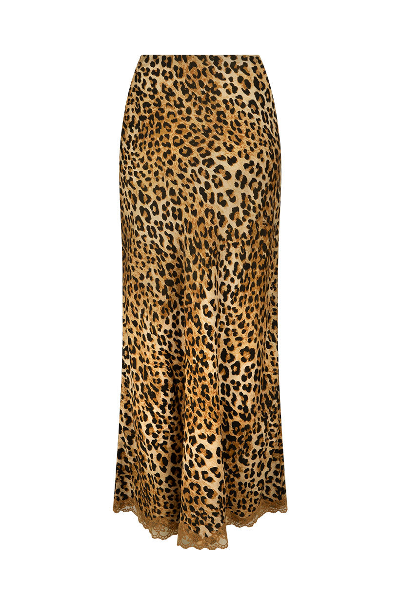 Samantha Bias Skirt Vintage Leopard