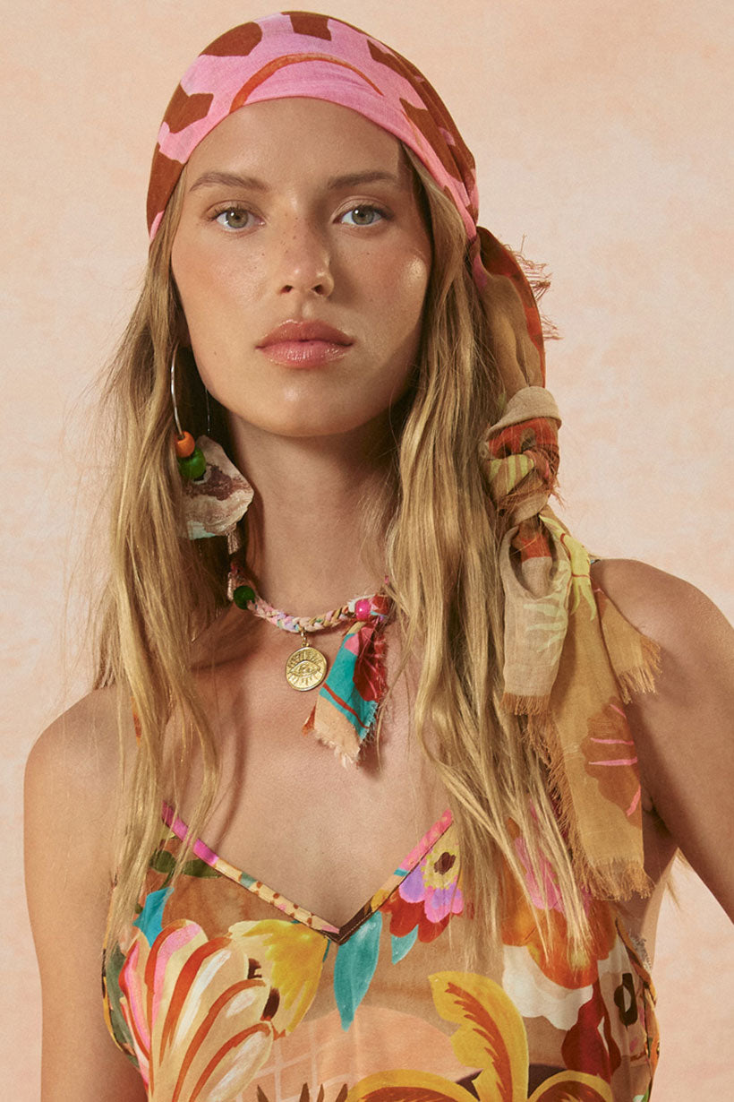 Birth of Venus Travel Scarf Caramel