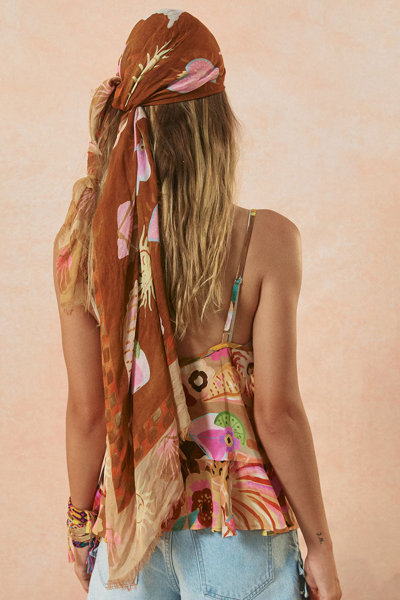 Birth of Venus Travel Scarf Caramel