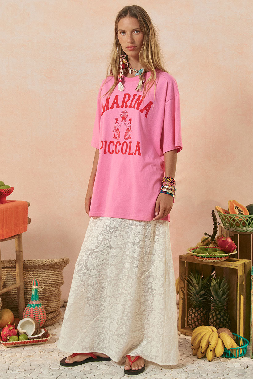 Marina Piccola Oversized Biker Tee Cosmos Pink