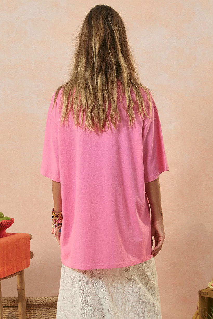 Marina Piccola Oversized Biker Tee Cosmos Pink