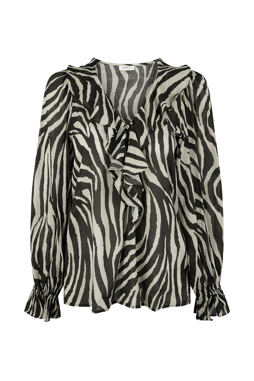 Zevra Blouse Washed Charcoal