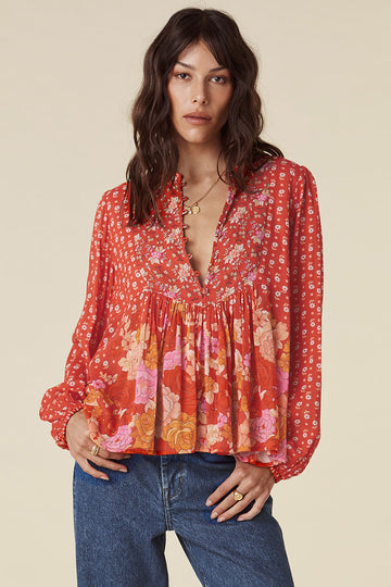 YELLOW ROSE BOHO BLOUSE DESERT ROSE