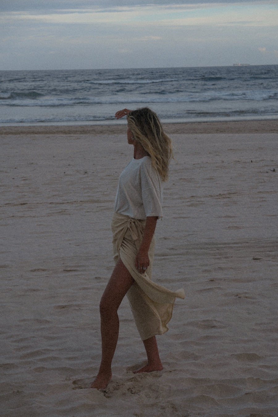 Quinn Wrap Midi Skirt Sand