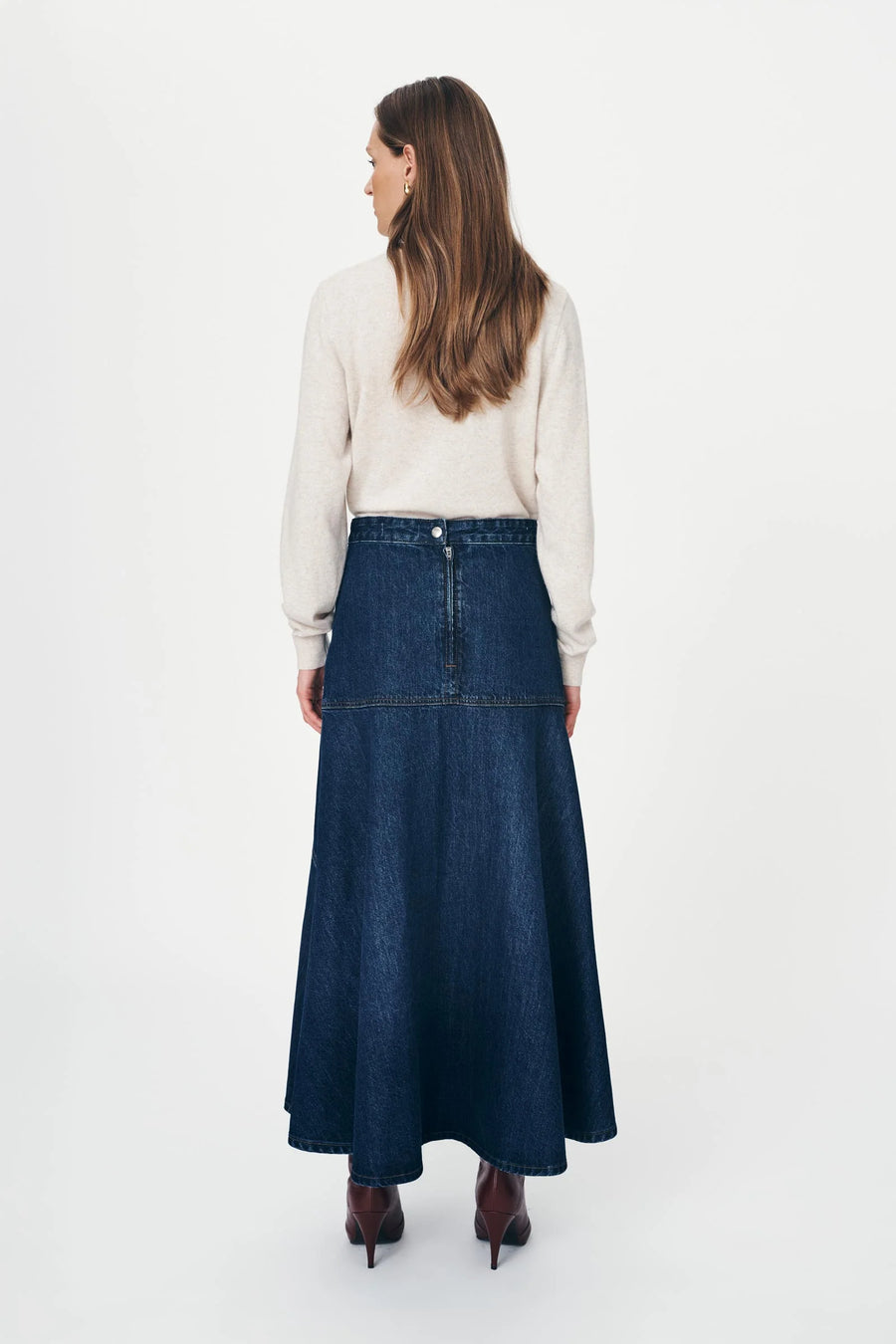 Thea Denim Midi Skirt Indigo