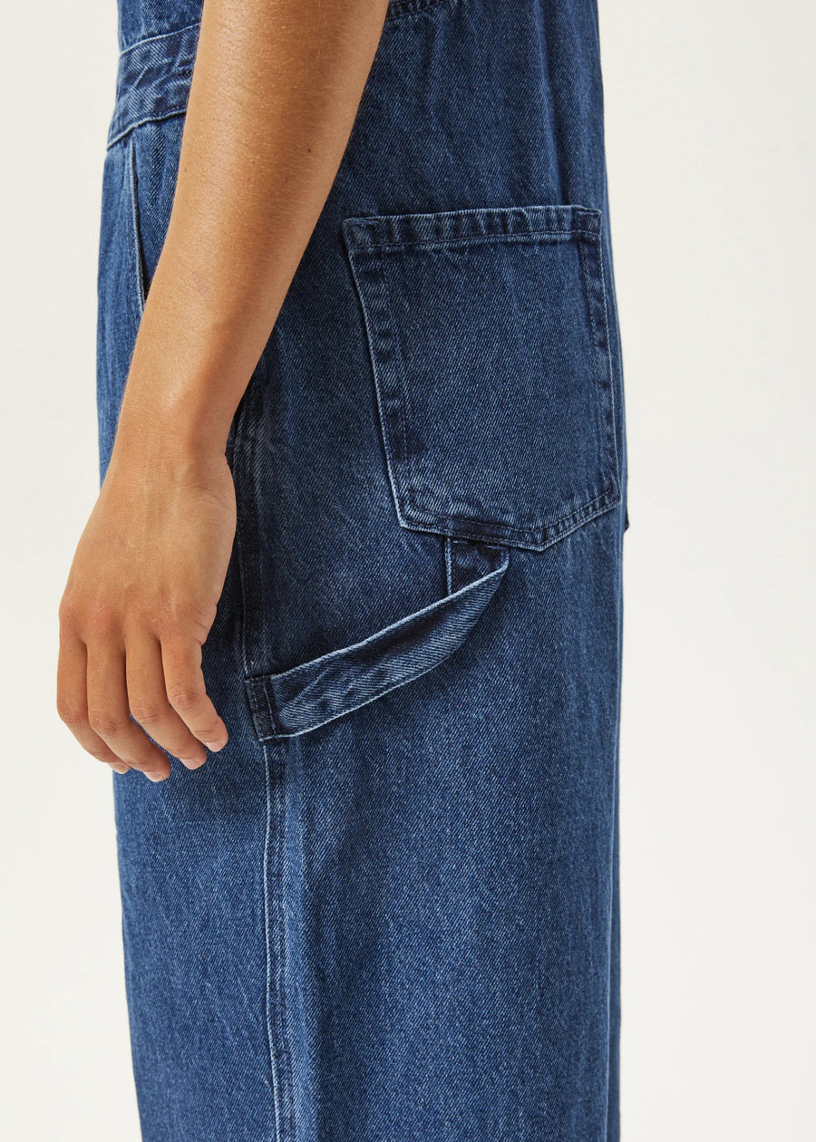 Louis Hemp Denim Baggy Overalls Authentic Blue